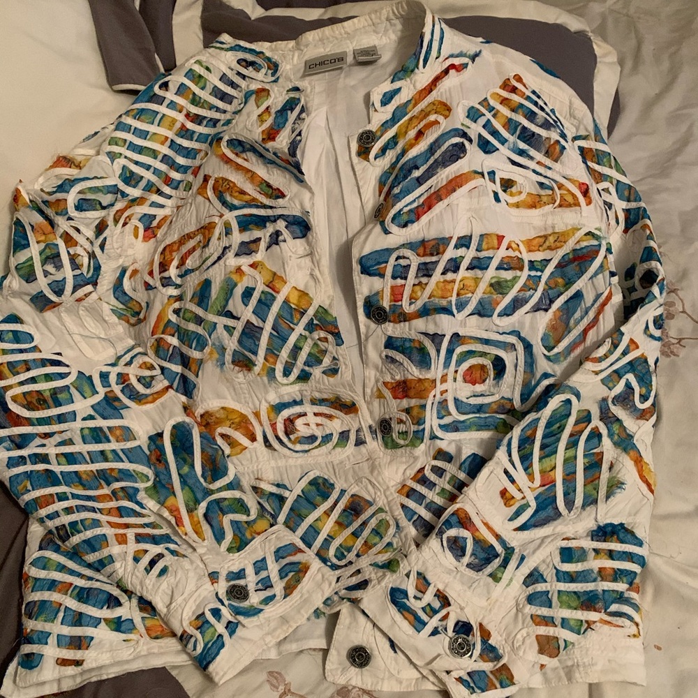 Chico’s summer sunset jacket!